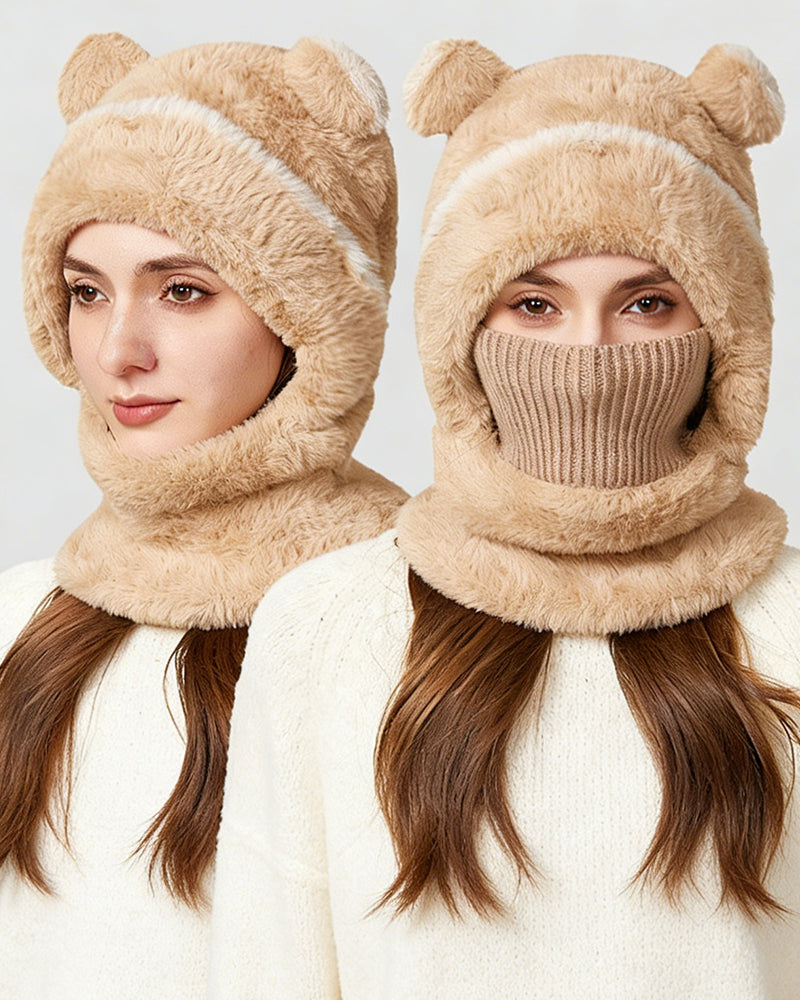 Autumn And Winter Integrated Warm Knitted Hat
