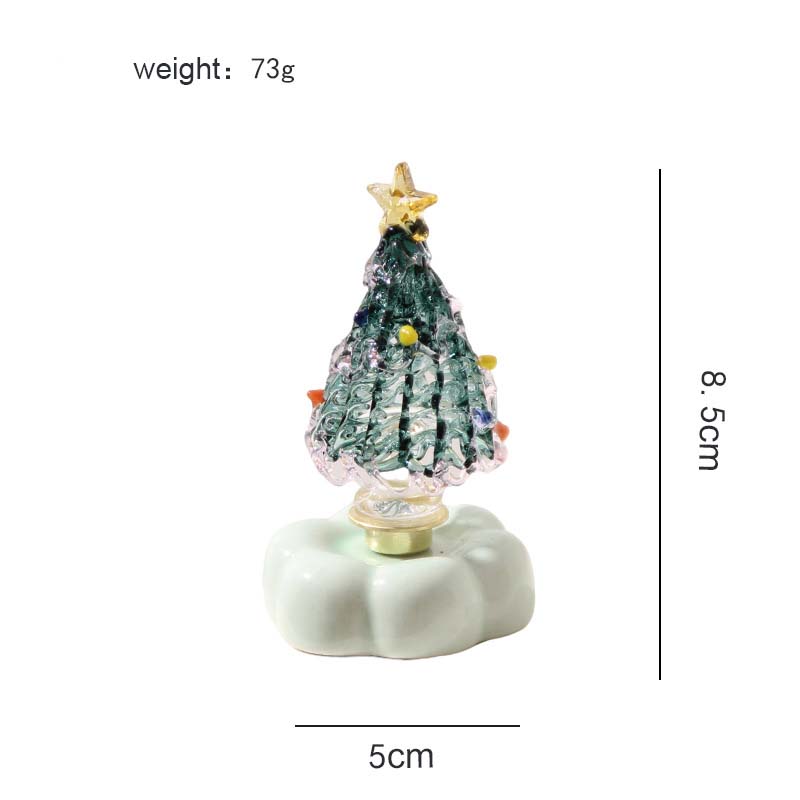 Glass Christmas Tree with Rotating Ceramic Base