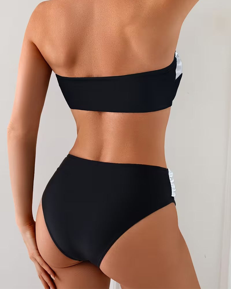 Stylish Contrast Color Bikini
