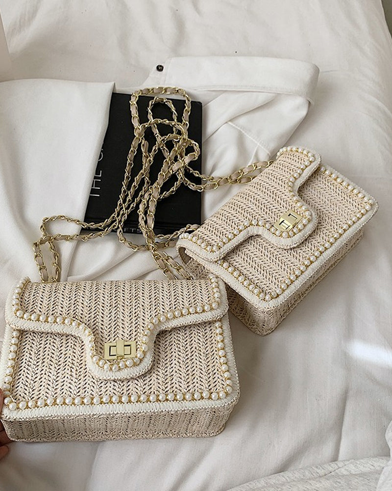 Popular Pearl Straw Bag