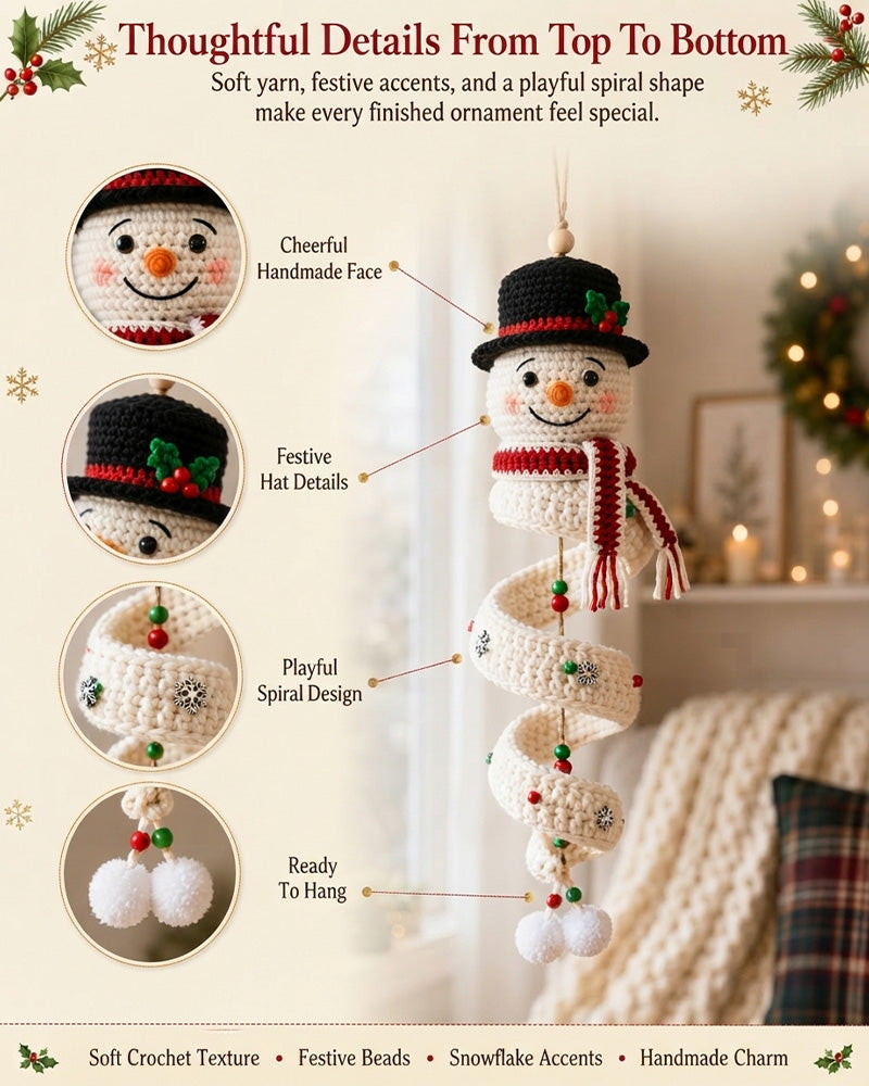 ☃️ DIY Spiral Crochet Snowman Kit