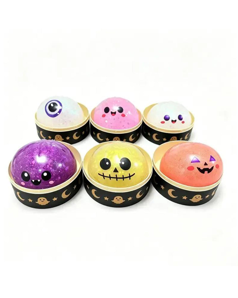 Halloween Cute Scary Ghost Maruko Squishy Squeeze Toy Set, Mini Portable Stress Toy, Sensory Products for Halloween Things, Party Treat Bag Fillers & Mini Gifts