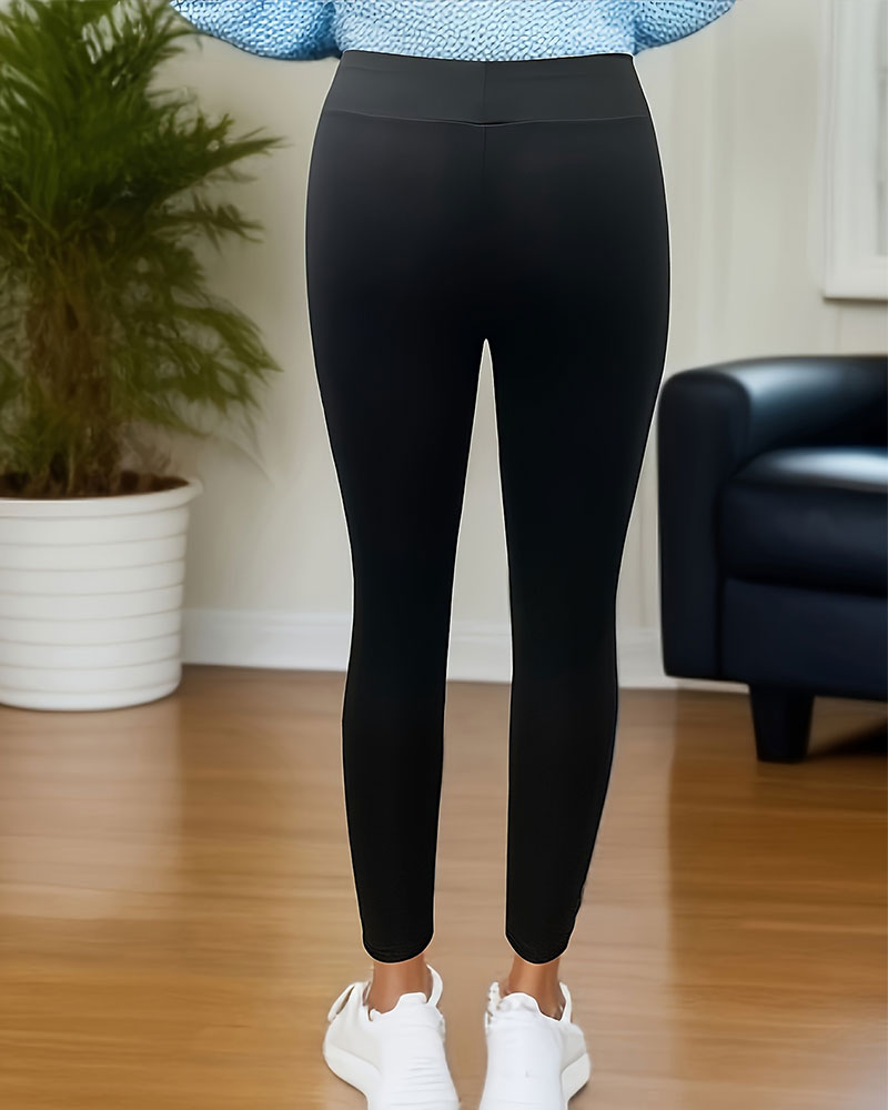High-Waisted Zippered Leather Pants