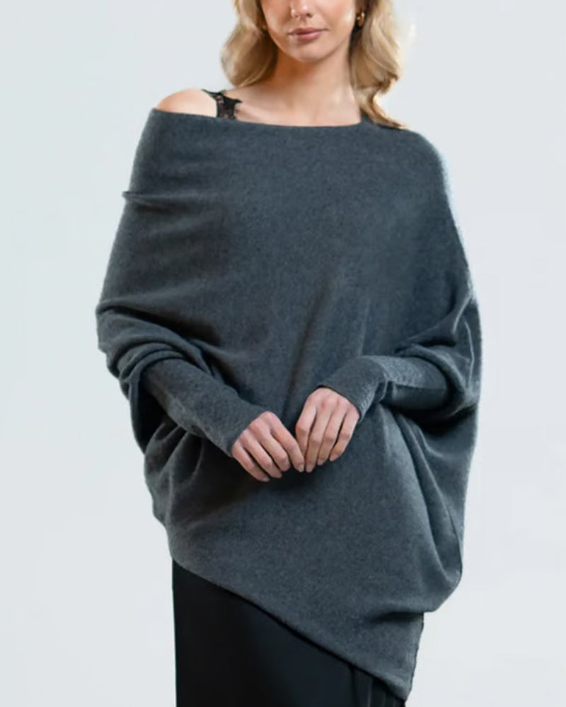 Innovative Asymmetric Draped Knitwear Apparel