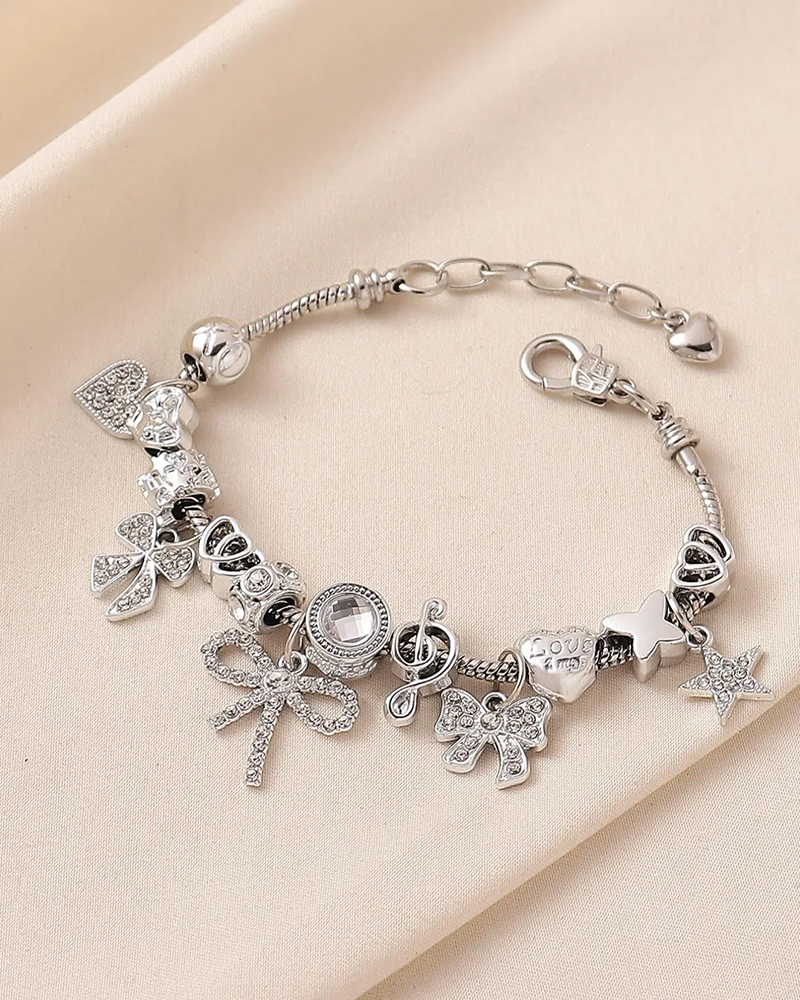 Rhinestone Bow Bracelet