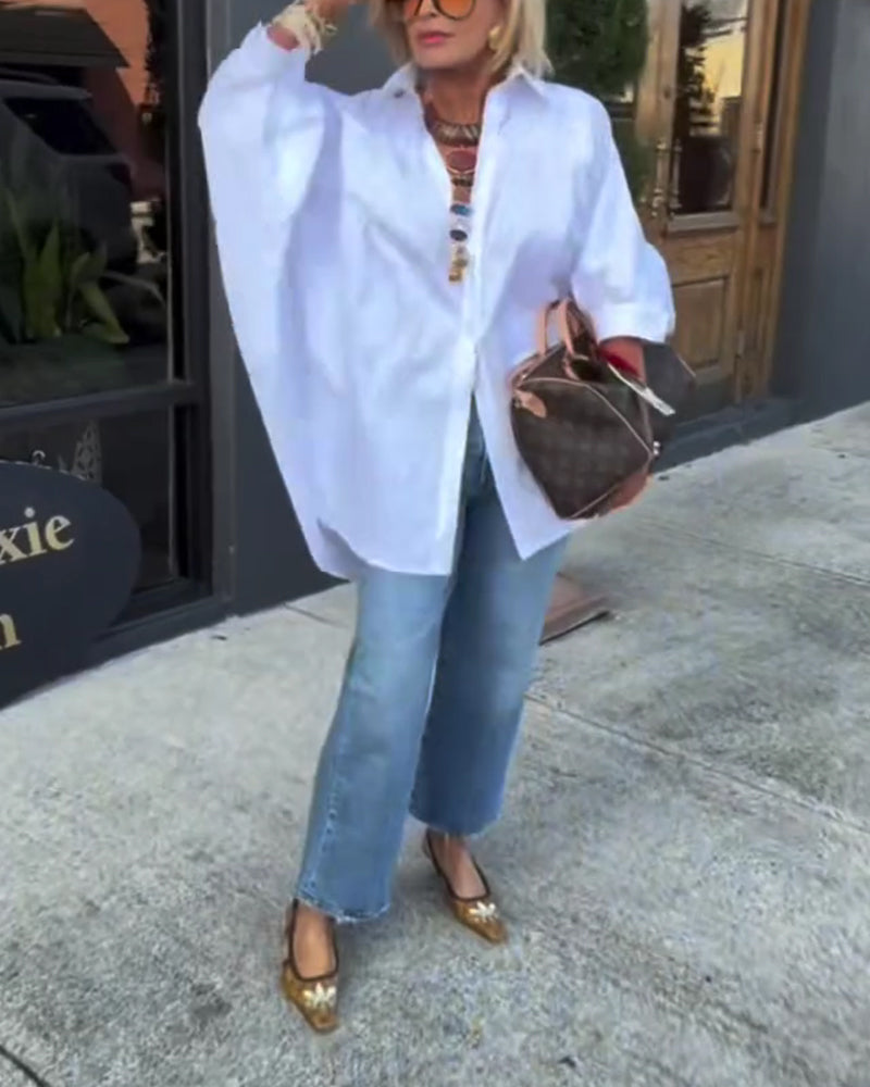 Fashion Loose Fit Collared Shirt