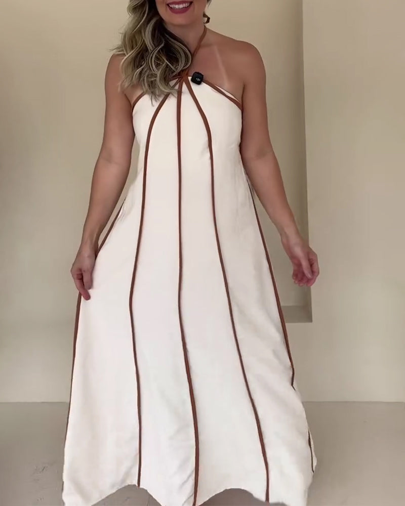 A Sexy Sleeveless Printed Dress