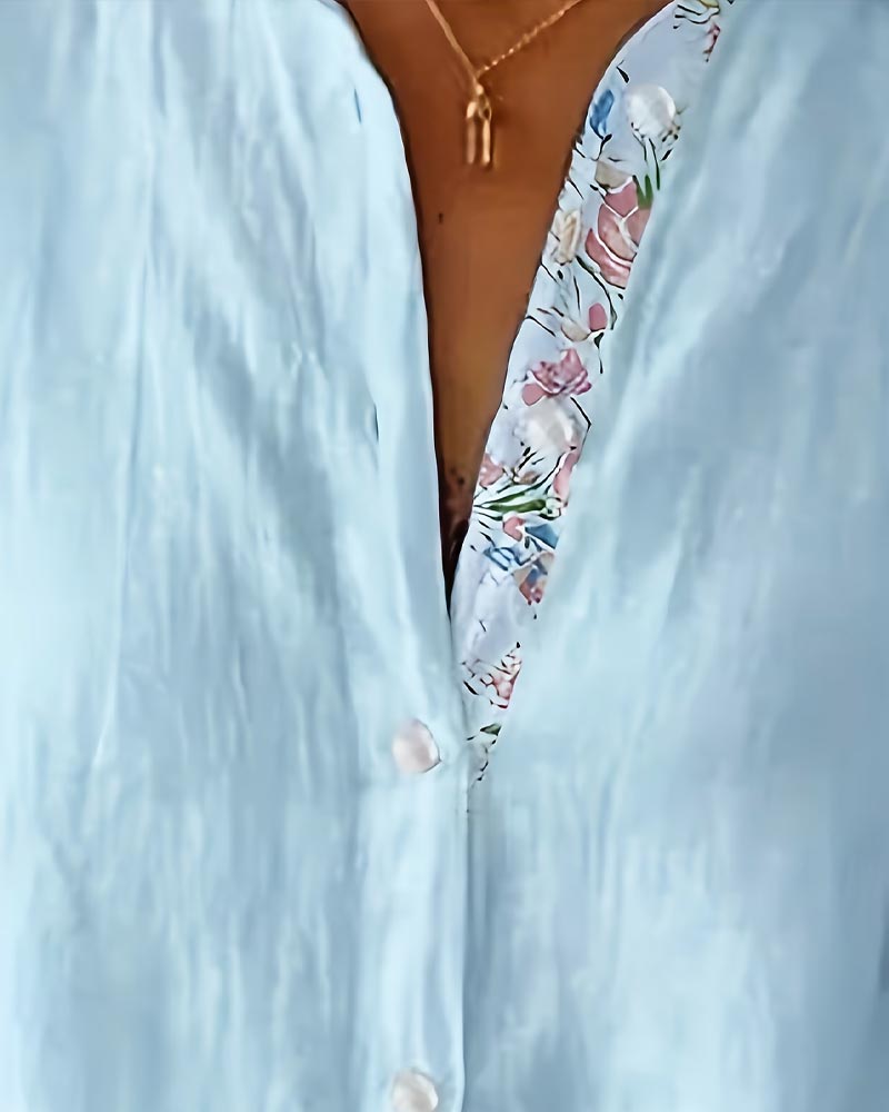 Print Binding Loose Fit Shirt