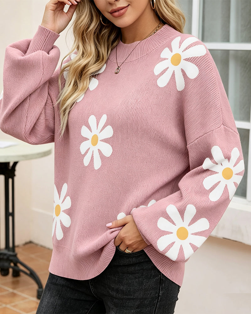 Long Sleeve Printed Pullover