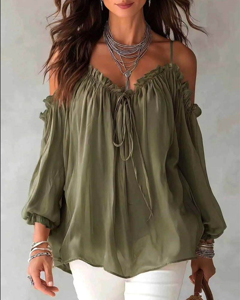 Ruffle Cami Off-Shoulder Blouse