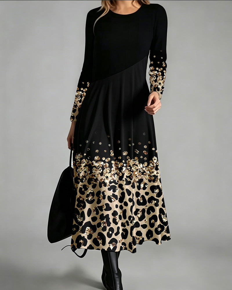 Ombre Leopard Casual Dress