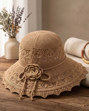 Women's Crocheted Flower Fisherman's Hat