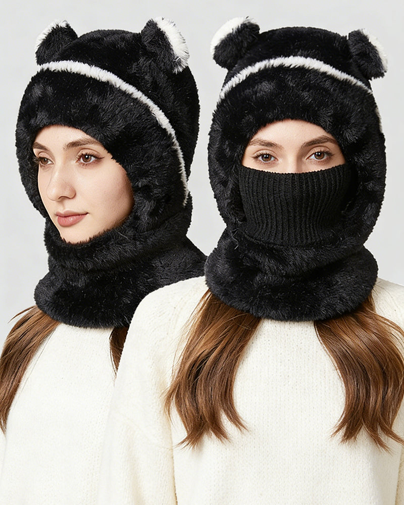 Autumn And Winter Integrated Warm Knitted Hat