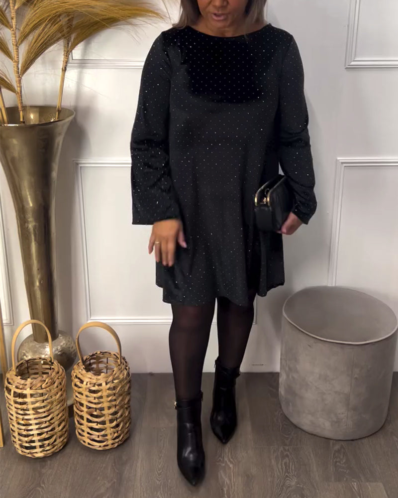 Round Neck Rhinestone Dress