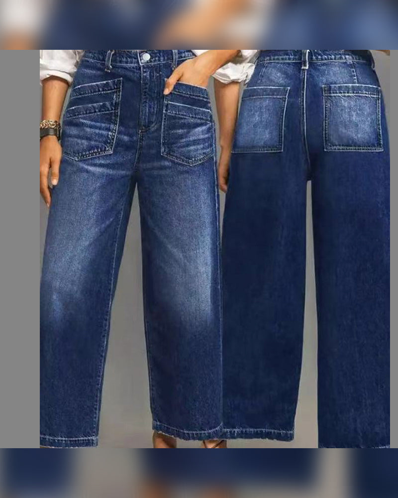 Women's Casual High-Rise Wide-Leg Pant