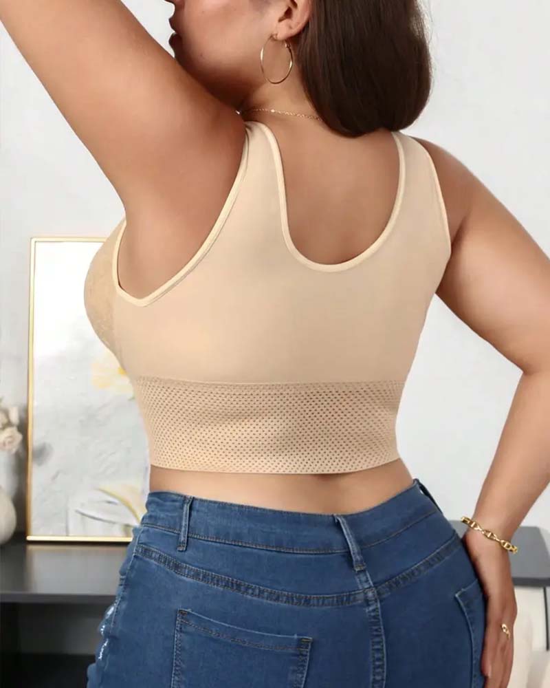 Women Front-Closure Buckle Push-Up Wire-Free Posture-Correcting Supportive Bra