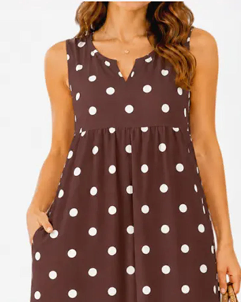 High Waist Casual Sleeveless Dress