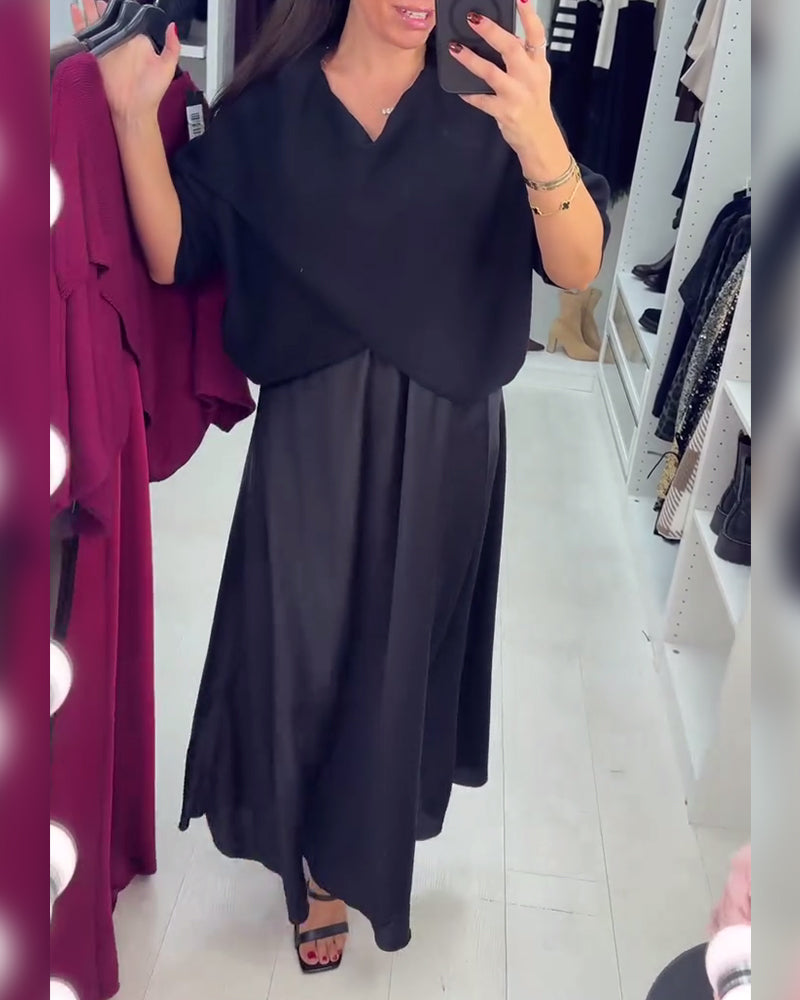 Loose V-Neck Sweater & Dress