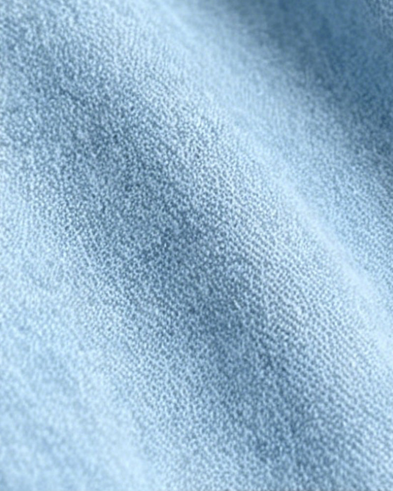 V-Neck Solid Color Frayed Blouse