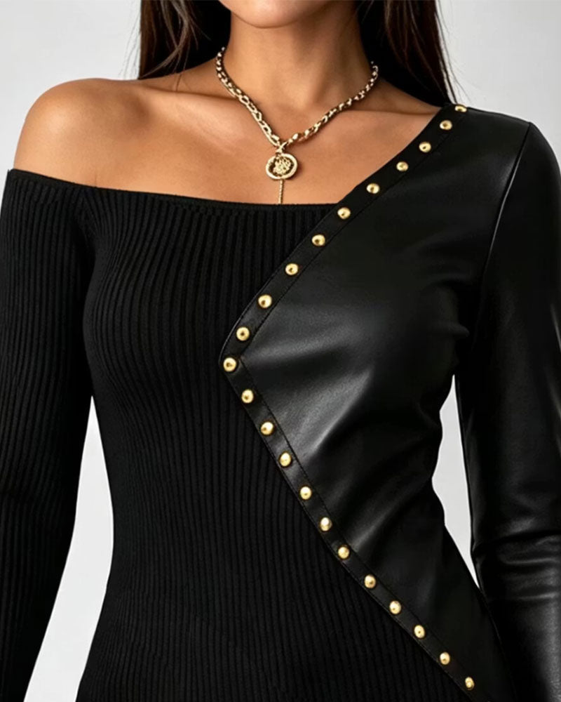 Asymmetric Shoulder Spliced Top