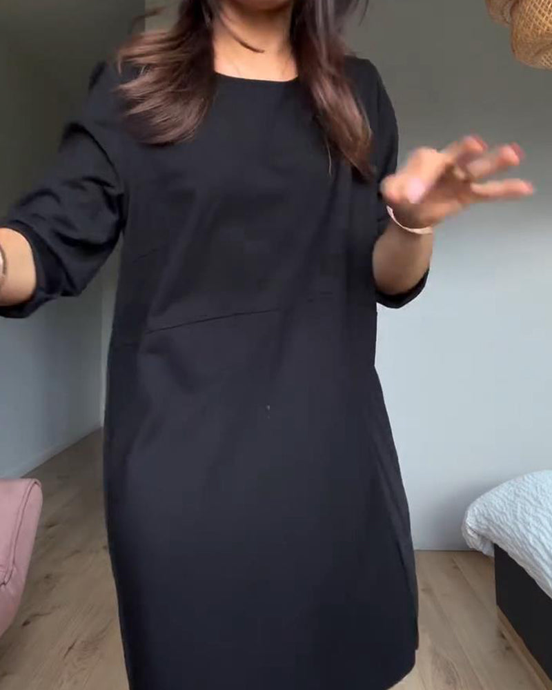 Accordion Pleated Patchwork Dress