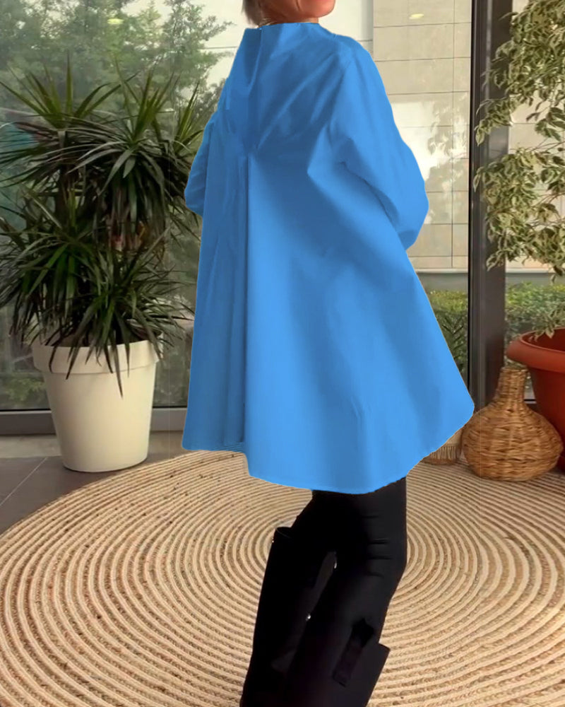 Solid color commuting top