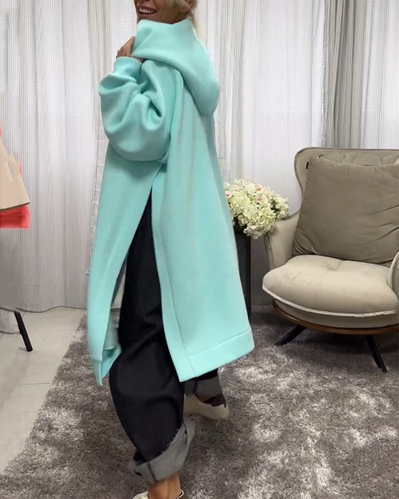 Slit Loose Long-Sleeved Hoodies