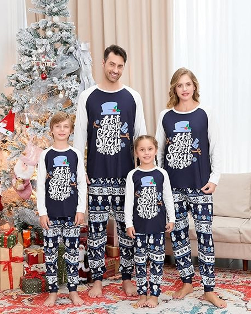 Christmas printed casual family Pajama Sets