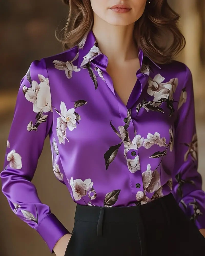 Retro Style Floral Print Shirt