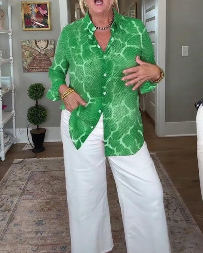 Buttoned Textured Blouse