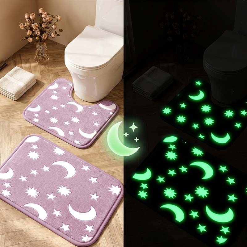 Glow-in-the-dark coral fleece floor mat