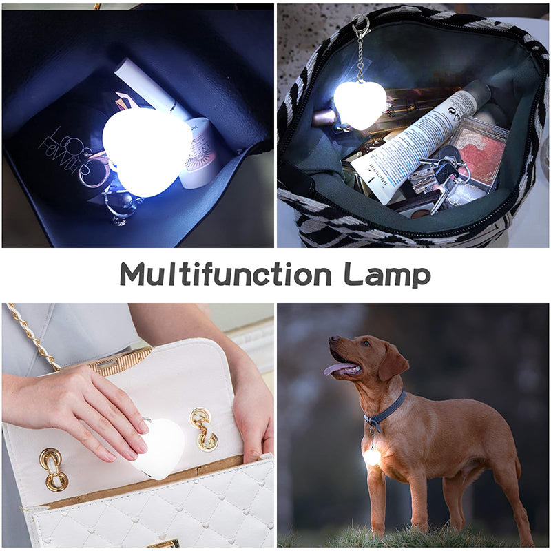 Heart-shaped keychain night light