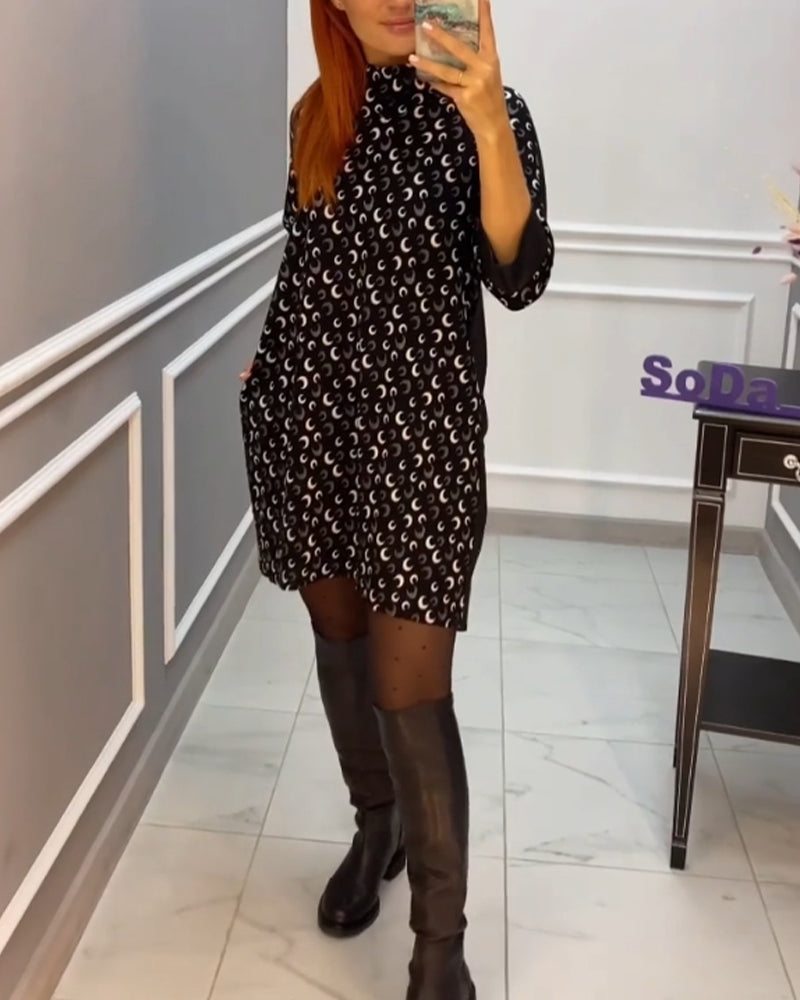 Casual butterfly printed dress