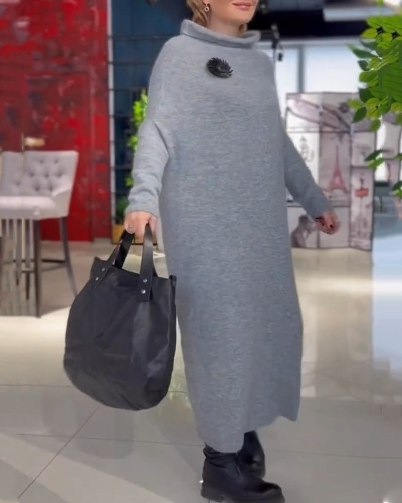 Turtleneck Long Sleeve Loose Dress