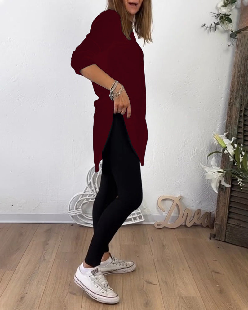 Mid-Length Crew Neck Top