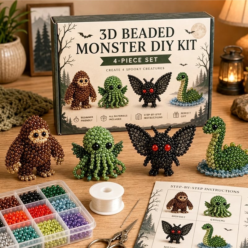 3D Beaded Animal Craft Kit - DIY Miniature Animal Beading Set for Beginners