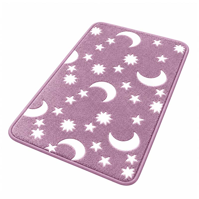 Glow-in-the-dark coral fleece floor mat