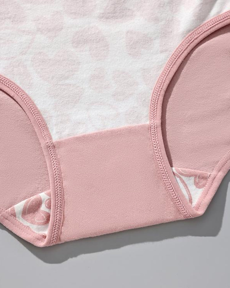Women's Cute Love Print Soft Breathable Brief