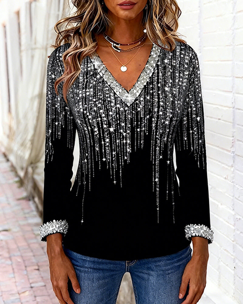 V-Neck Fashionable Loose Top