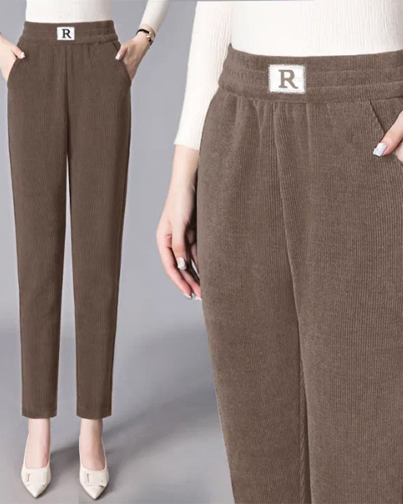 High Waist Fleece-Lined Thickened Jogger Pants