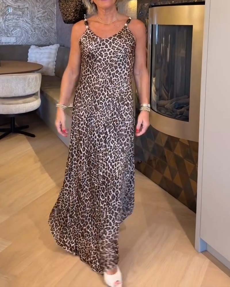 Camisole Leopard Print Casual Dress