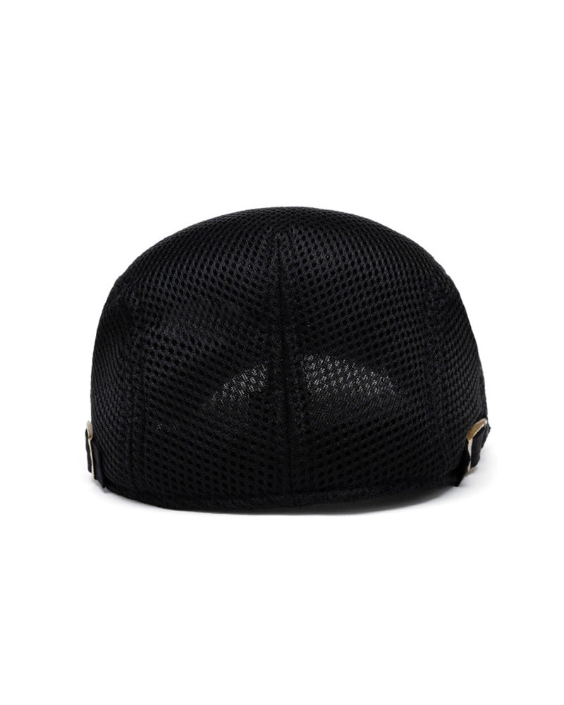 Men's Breathable Mesh Flat Cap - Adjustable Newsboy Ivy Beret Summer Hat