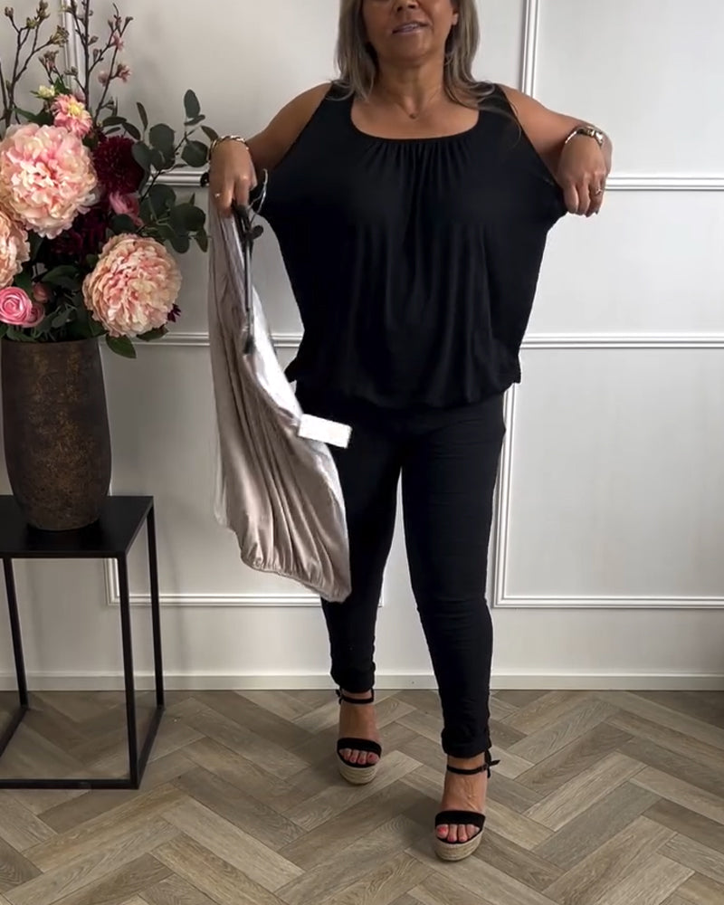 Aumora Sleeveless Solid Color Pleated Tank Top