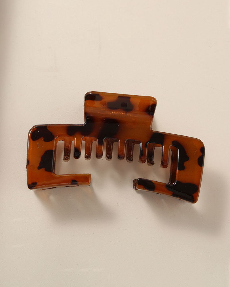 Women's Hat-Friendly Flat Leopard Print Claw Clips
