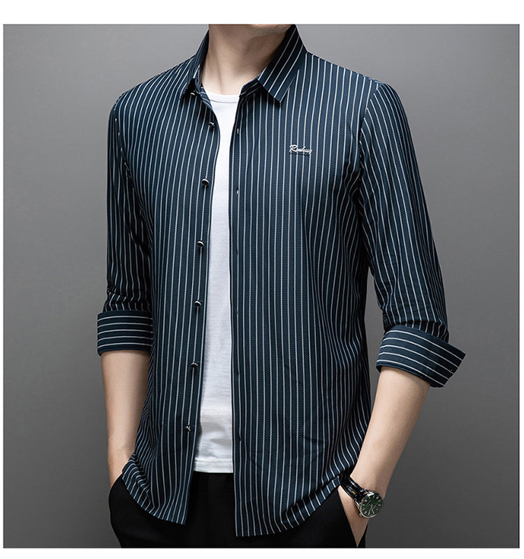 👔Men's Classic Long-Sleeved Striped Shirt