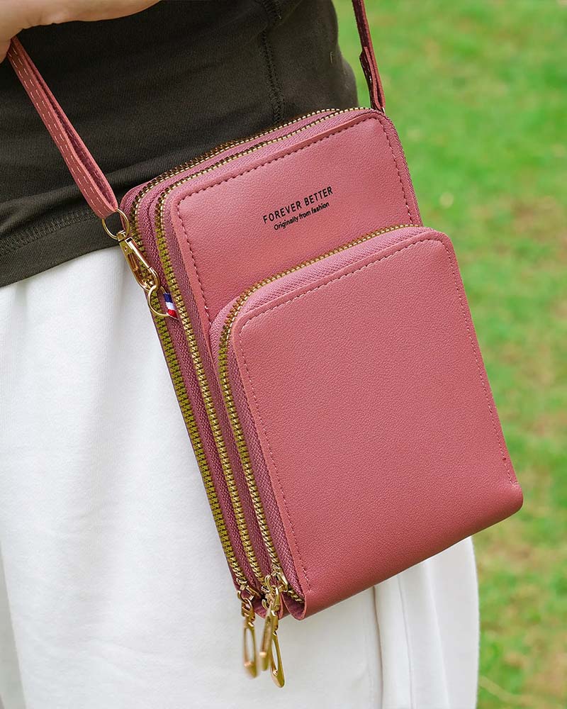 Solid Color Fashion Crossbody Phone Bag