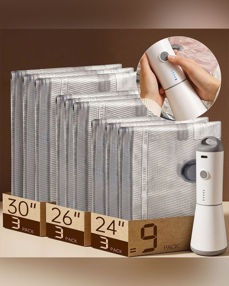 Travel Vacuum Bags with Portable Electric Pump