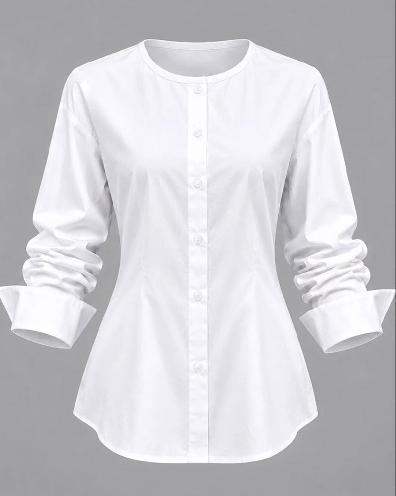 Half Turtleneck Diagonal Buttoned pullover Vest Set