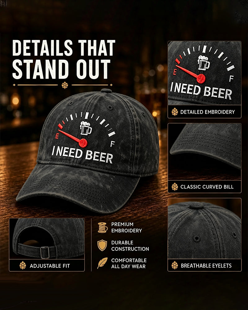Dashboard Beer Embroidered Baseball Cap