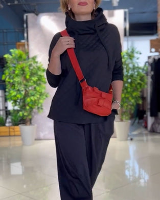 High Neck plaid Long Sleeve Hoodies